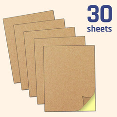 30 Sheets, Kraft Sticker Paper Labels, Laser/Inkjet Printing – Letter Size (8.5