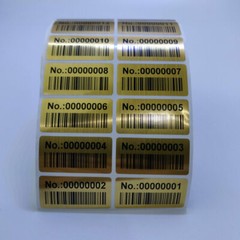 Gold Inventory Control Numbers Storage Stickers 500 labels per roll