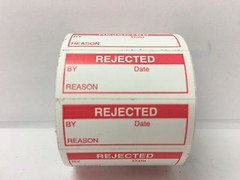 350 Labels of 1-1/2″ x 5/8″ Red REJECTED Inspection Quality Control Labels