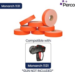 High Quality 0.75×0.4375” Fluorescent Red Labels for Monarch 1131 – 8 Rolls