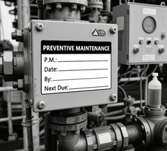 Preventative Maintenance Stickers,3X2 Inch Adhesive Vinyl Labels,200