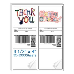 6UP 3 1/3″ x 4″ 6000 Labels Address Shipping Self Adhesive Ink Jet Laser Sticker