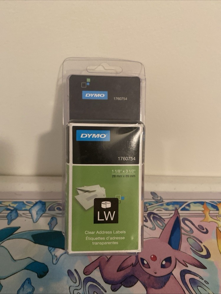 DYMO Address Labels Clear 1760754 LW LabelWriter 1-1/8″ 3-1/2″ New Sealed