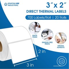 Spartan Industrial – 3″ X 2″ Direct Thermal Labels (14000 Count, 20 Rolls) – …