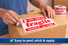 Shipping Labels- 3X5 fragile this side up 500 labels per roll, 1-16 Rolls
