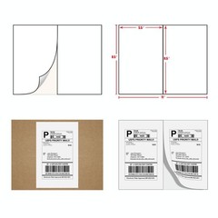 4000 Half Sheet Shipping Labels 8.5×5.5 Self Adhesive For USPS Paypal eBay DHL