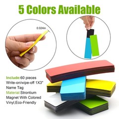 Magnetic Dry Erase Labels (1×3,Pack of 60),Name Tags Magnets Sticker,Durable …