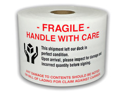 3×5 Fragile Hands On Box Inspect Damage Shipping Labels 2RLS 300 Labels P/R