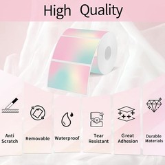3×2 Inch Gradient Thermal Labels Colorful Direct Thermal Stickers Label Sel