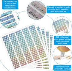1000 Pieces Silver Security Tamper Evident Seals Stickers Void Original Genuine