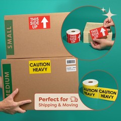 3″ X 5″ Caution Heavy Stickers (1 Roll, 500/Roll)