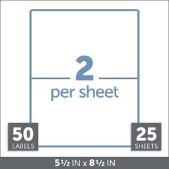Office Depot® Brand Inkjet/Laser Shipping Labels, Rectangle, 5 1/2″ x 8 1/2″,