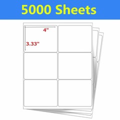 30000 4″x3 1/3″ Address Mailing Shipping Self Adhesive SKU Label 6 UP 5000 Sheet