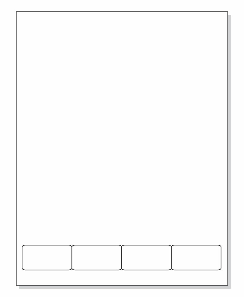 8-1/2 x 11″ Integrated Label Form, 4 Labels 2″ x 1″ on Bottom – 1500 Sheets