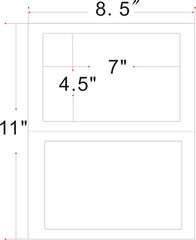 200 Self Adhesive 7″ X 4.5″ round Corner Perforated Blank Shipping Labels 2 per