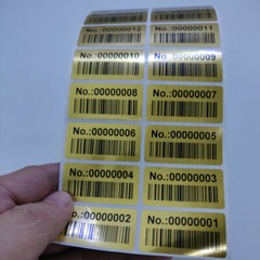 Gold Inventory Control Numbers Storage Stickers 500 labels per roll