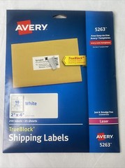 Avery 5263 True Block Shipping Labels White Laser 2″ x 4″ 210 Labels 21 Sheets