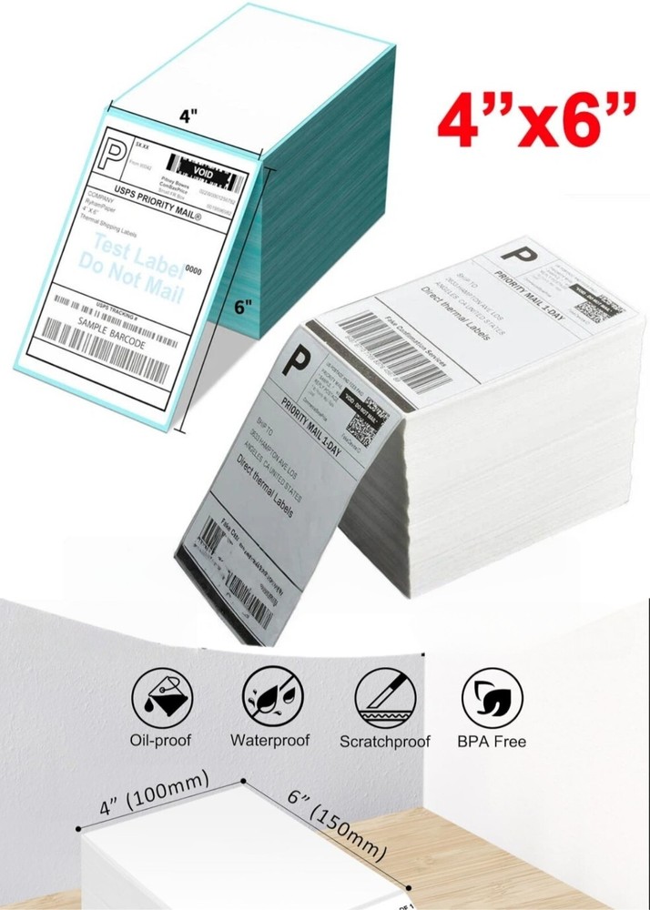Fanfold 4″ x 6″ Direct Thermal Shipping Barcode Certified UPS Labels 500 – 2000
