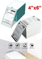 Fanfold 4″ x 6″ Direct Thermal Shipping Barcode Certified UPS Labels 500 – 2000