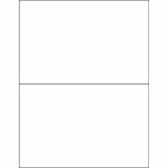 200 8 1/2 x 5 1/2″ White Rectangle Laser Labels 2/Sheet