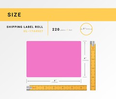 Compatible with DYMO LW 1744907 Pink 4″x6″ Direct Thermal Labels (1) Roll/220