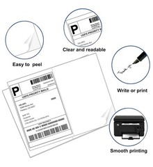 OnlineLabels OL400BK Brown Kraft Shipping Labels 8.5”x5.5 250 Sheets/500 Labels