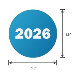 2026 Round Color-Coded Labels – Teal, 0.75 inch, 300 Count for Graduation, Medic