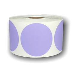2” Round Lavender Direct Thermal Zebra Labels 1” Core (3 Rolls) 2,250 Total