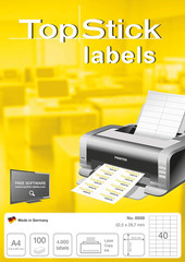 Self Adhesive Multipurpose Labels, 40 Labels per A4 Sheet, 100 Sheets, 52.5 X 29