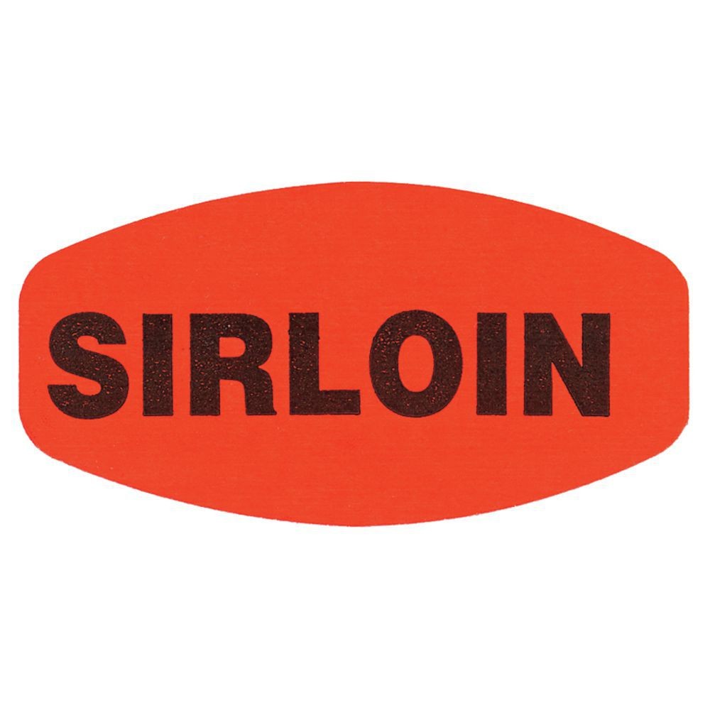 Sirloin Labels Fluorescent Red Grabber Grocery Store Labels Black Imprint – 1
