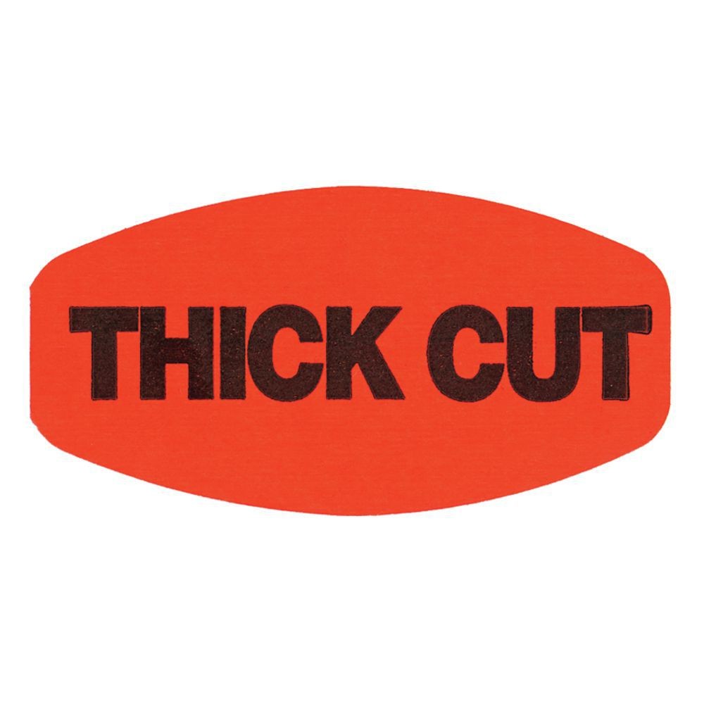 Thick Cut Labels Fluorescent Red Grabber Grocery Store Labels Black Imprint – 1