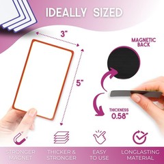 Availey 32 Pieces (3 x 5) – Colored Border Magnetic Dry Erase Labels – Reusab…