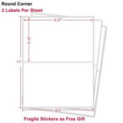 Premium Round Corner Shipping Labels 8.5″X5.5″ Half Sheet Postage Self Adhesive