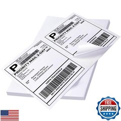 LuckyGuard 60 Shipping Labels 2 Per Sheet 8.5″ x 5.5″ Matte Half Sheet Labels