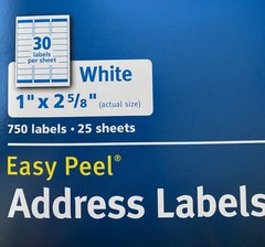 Avery 8160 Easy Peel Address Labels for Inkjet Printers 30 Label Per Sheet