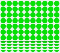 Pack of 1050 Fluorescent Green 3/4 Inch Circle Sticker Labels for Organization