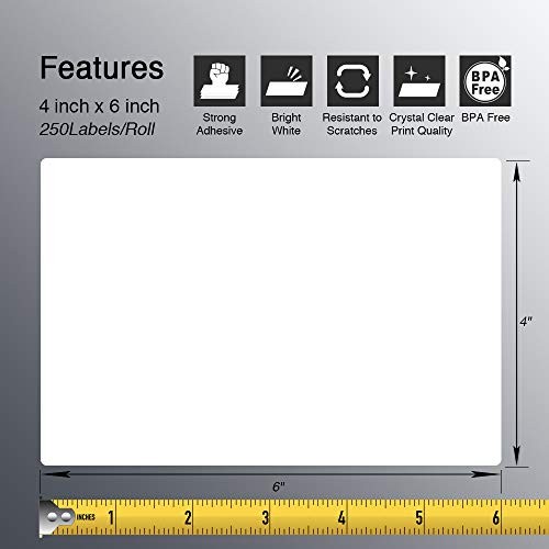 BETCKEY – 4″ x 6″ (102 mm x 152 mm) Shipping Labels Compatible with Zebra &