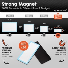 Dry Erase Magnetic Labels 2.8 x 1.2 in, Color Borders, Dry Erase Magnets, 60-…