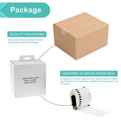 1 Roll 2.4″ x 100 ft DK-2205 Continuous Length White Paper Labels For Brother