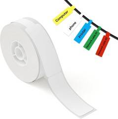 White Cable Labels Maker Tape for D11/D110/D101 Label Maker 0.49” x 4.29” -…
