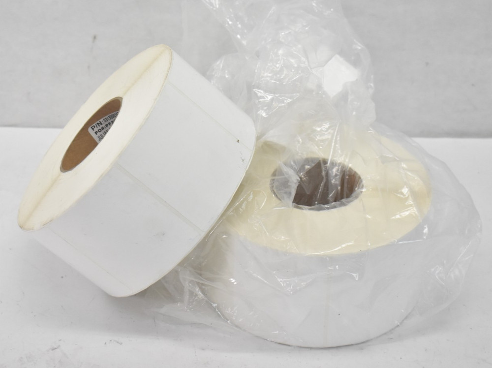 Lot of 2 Rolls Labels Direct Thermal White 3-1/4″ x 3-3/4″ Adhesives Bulk