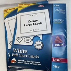 Avery Shipping Labels 50 Sheets for Laser Printers 8-1/2″ x 11″ 25/box Sealed