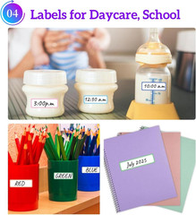Removable Waterproof Labels 320 Pcs for Daycare, Kitchen, Office, Home Organizat