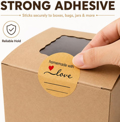 500 Kraft Canning Labels 2 Inch round Sticker Labels, Homemade with Love Labels,