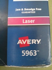 Genuine Avery 5963 Labels for Laser Printer 2″x4″ White: 50 Labels (5 sheets)
