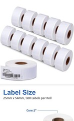 12 Rolls 1” x 2-1/8” Direct Thermal Labels Replacement 500 Labels Per