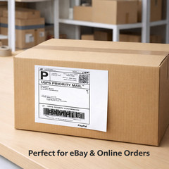 1000 Half Sheet Shipping Labels 8.5×5.5 Self Adhesive 500 Sheets Matte White