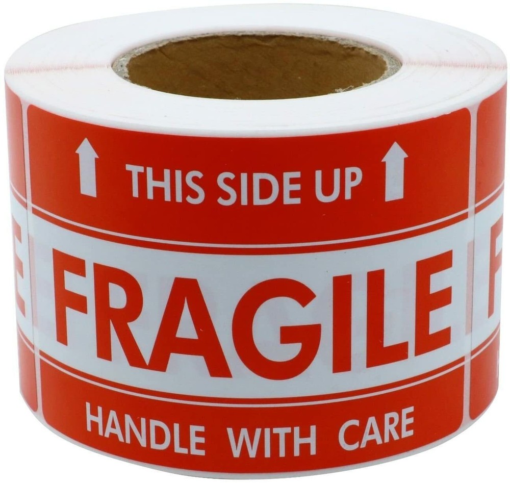 1 Roll 500 Per Roll 3″ x 5″ Handle With Care Fragile This Side Up Labels Sticker