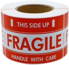 1 Roll 500 Per Roll 3″ x 5″ Handle With Care Fragile This Side Up Labels Sticker