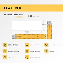 DYMO LW 30252 REMOVABLE Address Labels for LabelWriter – 1 Roll of 350 – FAST